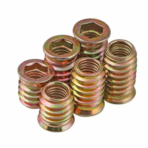 China Supplier M6 M8 M10 Steel Galvanized Furniture Wood Threaded Bushing D Insert Nuts