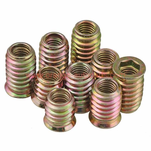 China Supplier M6 M8 M10 Steel Galvanized Furniture Wood Threaded Bushing D Insert Nuts