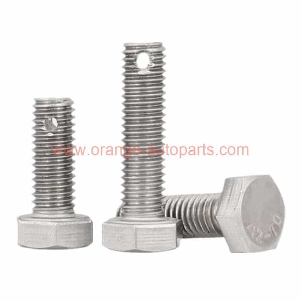 China Manufacturer M6-m24 Stainless Steel 304 Hexagon Bolts With Cotter Pin Hole