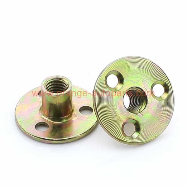 China Manufacturer M8 M10 Steel Furniture Lock Nut Locknut Three Holes Flange Disc Base Nuts