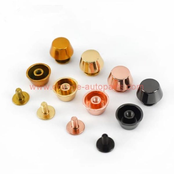 Factory Customized Metal Mushroom Nail Buckle Bag Combined Button Flat Head Feet Nail Studs Rivets Screw For Handbag 8*6*11.5mm