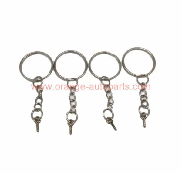 China Manufacturer Open Jump Ring And Connector Silver Color Metal Split Key Ring With Chain