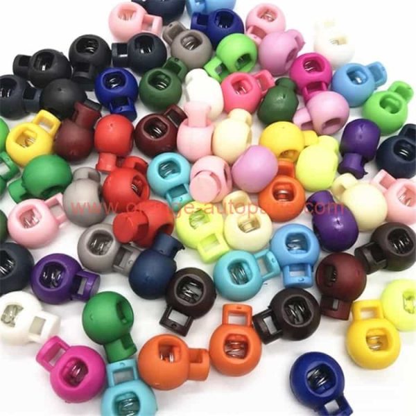 China Supplier Plastic Black Cord Lock Spring Clasp Stop Hole Drawstring Stopper Toggles For Garment Shoelace Rope Parts Paracord