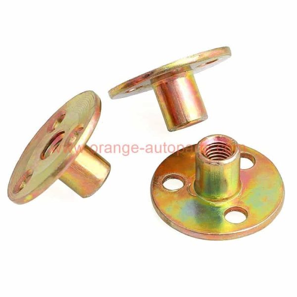 China Supplier Rock Climbing Holds Steel Zinc Plated Round Base T Nut With Three Brad Holes M6 M8 M10