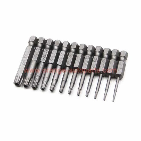 Factory Customized S2 Nickel Plated Manual Bits Hex Shank Torx Screwdriver Bit Set With Hole 75mm