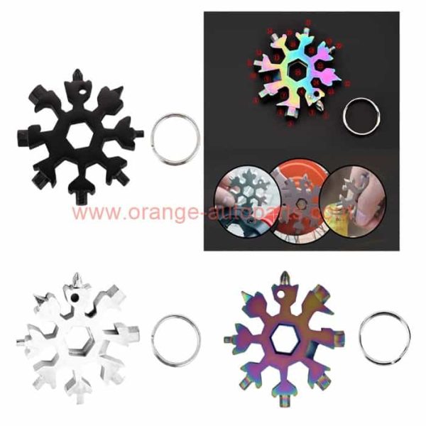 Factory Customized Screwdriver Snow Keychain Tools Snow Flake Multi-tool Wrenches With Key Ring