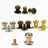 China Manufacturer Solid Brass Ball Head Studs Knob Screw Rivets Studs Leather Belt Antique Brass Button Studs & Posts