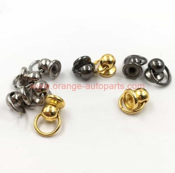 China Manufacturer Solid Brass Ball Head Studs Knob Screw Rivets Studs Leather Belt Round Monk Head Rivets Spikes