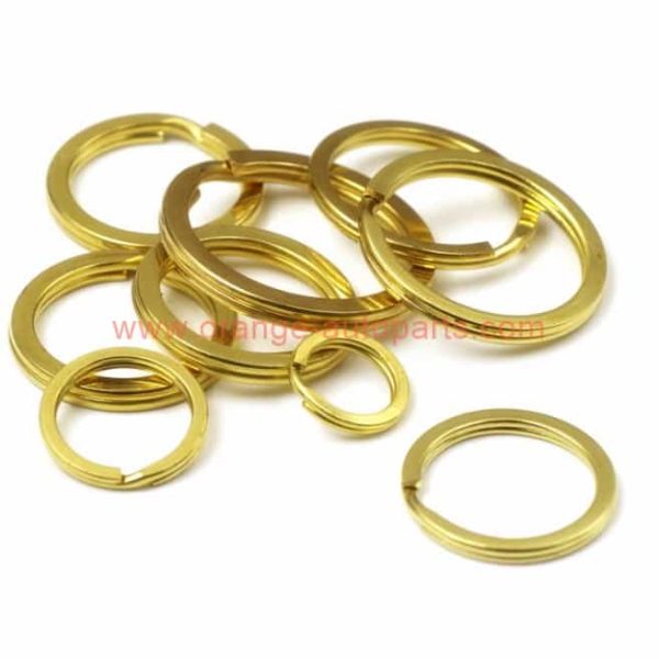 Factory Customized Solid Brass Split Rings Double Loop Keyring 15-38mm Bag Hook Connector Keychain Keys Holder