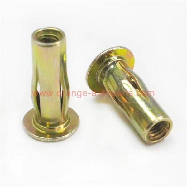 China Supplier Ss304 Flat Head Lantern Type Slotted Rivet Nut Rivnut Insert Nutsert