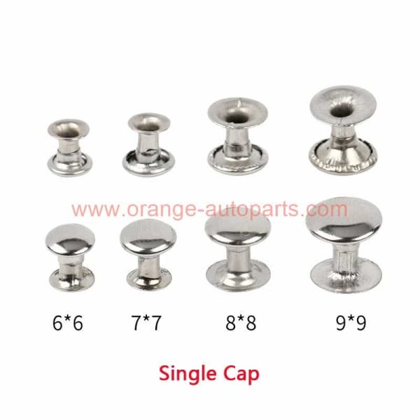 China Supplier Steel Nickel Plated Decorative Single Double Cap Rivets For Leather