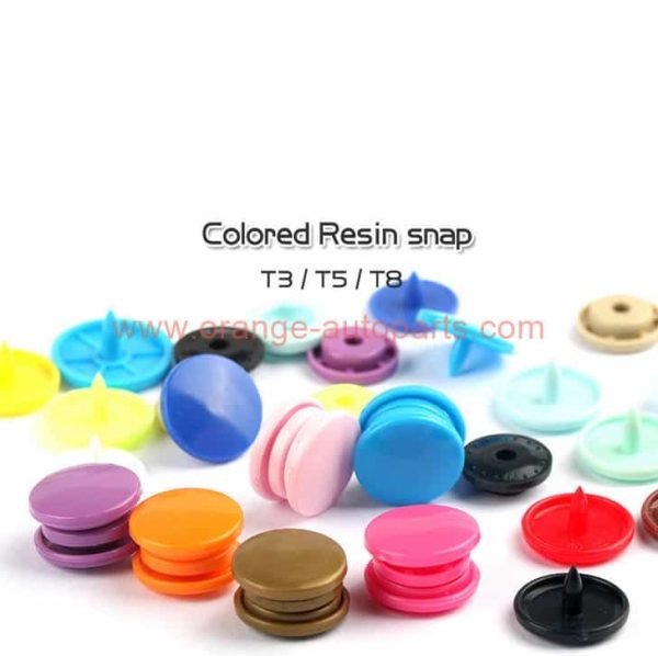 China Supplier T3 T5 T8 12mm Colored Baby Resin Snap Buttons Plastic Snaps Clothing Accessories Press Studs